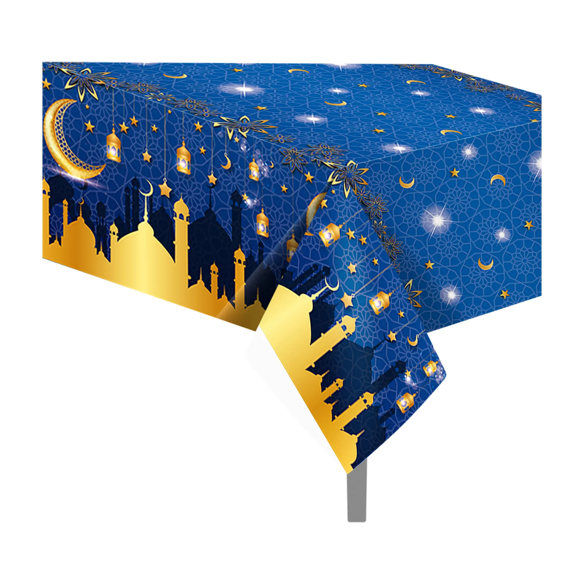 Huancai Eid Mubarak tovaglia per feste moon stars lantern copritavolo in plastica per decorazioni musulmane islamiche forniture per feste Ramadan