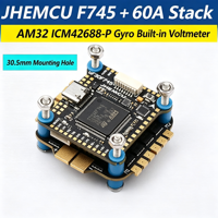 Contrôleur de vol JHEMCU F745 avec ESC 4-en-1 60A AM32 32 bits 3-6S et Blackbox OSD pour drone FPV de course freestyle