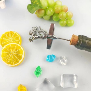 Mermaid Zinc Alloy Wine Stopper Set With Cork Bottle Opener Napkin Ring For Beverage Serving - Product Image 2