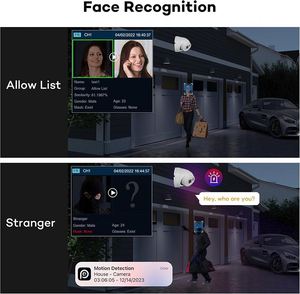 Detección facial inteligente de 5MP, reconocimiento facial, conteo de personas, detección de vehículos de intrusión, cámara AI, IP, 4CH, sistema de cámara CCTV PoE - Product Image 5