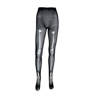 Calcetines brillantes hasta el muslo con <span class=keywords><strong>esqueleto</strong></span> para <span class=keywords><strong>mujer</strong></span>, <span class=keywords><strong>medias</strong></span> de punto finas transparentes con estampado de huesos para Cosplay y fiestas de invierno/Carnavales - Product Image 2