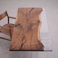 Meubles de cuisine MORE DESIGN, prix d'usine moderne, table à manger de restaurant en bois massif en noyer avec bordure brute