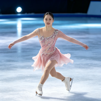 Robe de patinage artistique rose à strass, dos nu, manches longues, en maille, costume de compétition de patinage sur glace, personnalisé pour filles et femmes