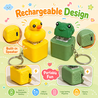 Porte-clés numérique personnalisé en forme de canard, imprimé UV, avec LED et fonction de couinement, jouet anti-stress à pression, souvenir créatif