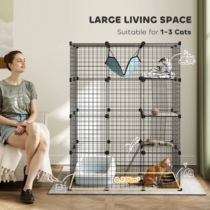 Kediler için Kolay Kurulumlu Büyük Kapasiteli Büyük Metal Dış Mekan Kedi Kafesi - Product Image 6