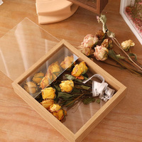 Cadre en plexiglas transparent HD double face, profondeur 4 cm, pour l'affichage de fleurs séchées, d'artisanat