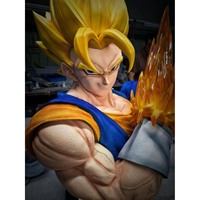 Dragon Ball Z 1:1 Taille Réelle Super Saiyan 4 Goku Buste de Haute Qualité avec Effet LED sur la Base, Statue en Résine, Figurine de Collection Anime, Décoration