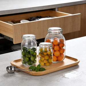 चौड़ा मुंह ग्लास क्लिप शीर्ष मासन जार ग्लास जार है जिसमें हिंग सील एयरटाइट ढक्कन - Product Image 4