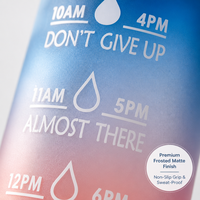 Bouteille d'eau motivante Gradient 32 oz/1 litre avec marqueur de temps, bouteille d'eau Tritan 1000 ml pour les sports de plein air