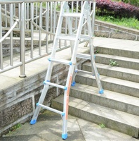 Échelle pliante multifonctionnelle en aluminium 4x7 marches, échelle pliante en aluminium, échelle d'escalade, échelle télescopique