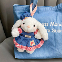 Porte-clés en peluche Lapin à oreilles porte-clés sac à dos souple pendentif cadeau de mariage pour Couples-breloques de sac en gros et accessoires de lanière