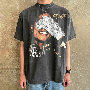 T-shirt personnalisé avec logo imprimé numériquement, 250 g/m², style vintage hip-hop, effet délavé, coupe ample et carrée, streetwear pour homme - Product Image 4