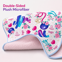 Serviettes en microfibre double face à séchage rapide pour enfants, motif géométrique, douces et sûres, norme de classe A pour la maternelle et l'école