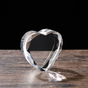 Cœur transparent multi-facettes en <span class=keywords><strong>cristal</strong></span> K9 vierge pour gravure laser, ornement 3D pour photos, mariage, anniversaire, Saint-Valentin - Product Image 4