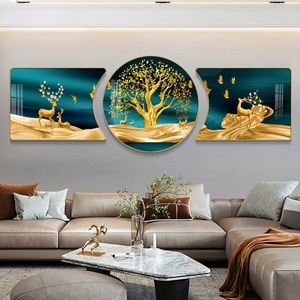 Neue dekorative Malerei moderne Licht Luxus Sofa Hintergrund Wand Triptychon Kristall Porzellan Malerei mit Diamanten Wand kunst - Product Image 3