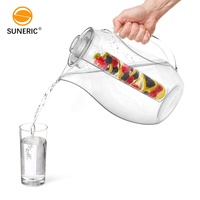 Pichet à eau en acrylique avec couvercle, bouteille avec filtre d'infusion de saveur de fruits, 240 v, 2,5 l
