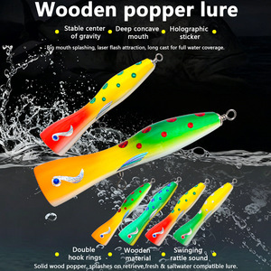 Handmade Solid Wood Grouper Lure 85g 20cm <b>Floating</b> Surface Type Topwater Bait For Saltwater <b>Fishing</b> - Product Image 2