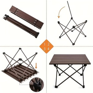 Mesa auxiliar portátil pequeña plegable de acero inoxidable multifuncional para acampar al aire libre, para playa, Picnic, barbacoa, senderismo, navegación, cocina, 1 ud. - Product Image 6