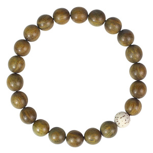 Simple Green Sandalwood <b>Bracelet</b> 10mm Unisex Hand Polished Natural Fragrance Everyday Wear Cultural Jewelry - Product Image 5