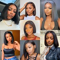 Promotion Letsfly Perruque Bob en Cheveux Humains Colorés 13x4 Lace Front En Gros, de 10 à 16 Pouces, Lisse, Naturelle Disponible