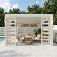 Pergola bioclimatique intelligente à toit rigide en aluminium robuste, personnalisable, avec grandes structures de jardin