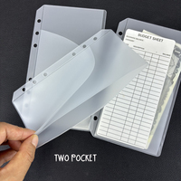 Le plus populaire Flexible rempli 6 trous perforés épais PVC demi-cercle reliure poche Double couche dossier givré argent enveloppe A6