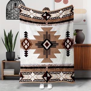Verão Ar Condicionado Tamanho Grande 240*220cm Escritório Sofá Camping Imprimir Flanela Bohemian Throw Custom Fleece Blanket - Product Image 1