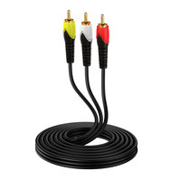 Cable AV Compuesto de 3 RCA Macho a Macho, Cable de Audio y Video de Máxima Calidad de Señal para Mezclador, Amplificador, Cine en Casa