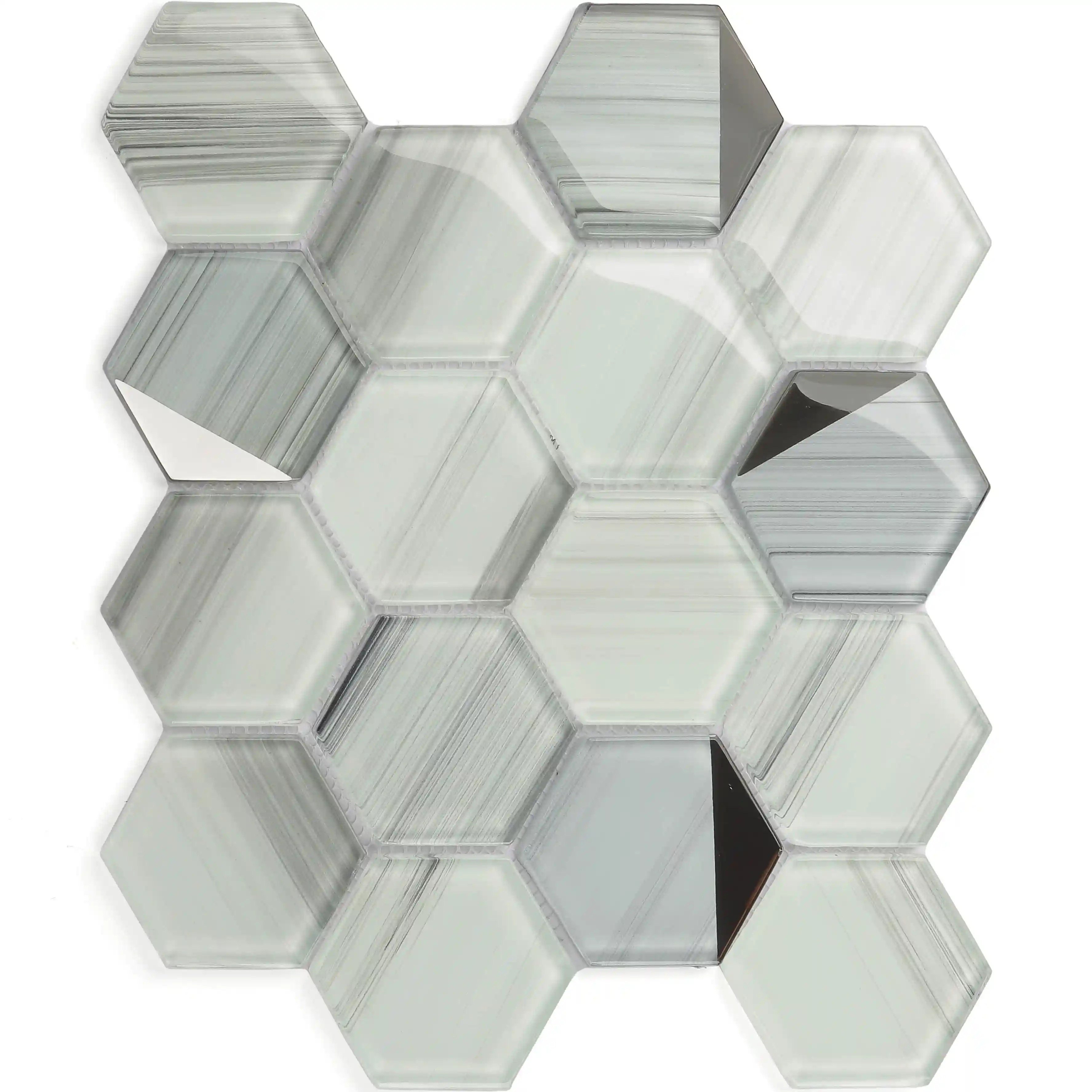 Semprotan dingin mosaik ubin keluaran baru Harga Panel dinding dari kaca berwarna kristal mosaik Foshan