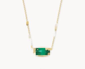 Collana in acciaio inossidabile con conchiglia ovale 18K PVD collana in oro genuino con conchiglia geometrica turchese - Product Image 6