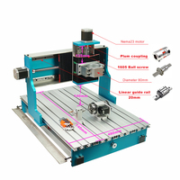 Guidage linéaire de cadre CNC 6040 3040 avec moteurs pas à pas Cnc Vice 80mm pince de broche 4 axes pour la coupe de gravure sur bois