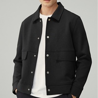 Veste bomber Tongrui unie noire pour hommes, vestes d'hiver pour hommes, vestes pour hommes sur mesure, vente en gros, style tendance, noir, coupe slim, service OEM, automne