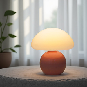 Lámpara de Mesa LED de Cerámica con Forma de Hongo YONGZE, Funciona con USB, Diseño Moderno y Sencillo, Control Táctil, Luz Nocturna para Dormitorio, Sala de Estar - Product Image 2