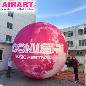 Luna Gonfiabile Gigante Rosa Personalizzata con Logo del Marchio per Decorazione di Atrio di Centro Commerciale, Pianeta Gonfiabile da 1m-10m per Eventi Musicali - Product Image 3