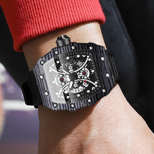 Montre-bracelet de luxe originale Binbond B8766 8766 à quartz avec bracelet en silicone, aiguilles lumineuses, pour homme - Product Image 4