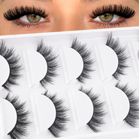5 paires de faux cils moelleux, volume 3D naturel, en faux vison, doux et légers pour un usage quotidien S03