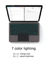 Étui Tablette en Cuir PU avec Support Stylet et Clavier Sans Fil Rétroéclairé à Pavé Tactile Détachable pour Samsung Galaxy Tab A9 Plus 11 Pouces