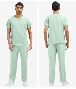 Uniforme Médico OEM 42217, Conjunto de Dos Piezas de Color Sólido, para Clínica Dental, <span class=keywords><strong>Spa</strong></span>, Terapia Podológica, Producto Nuevo con Logotipo Bordado - Product Image 2