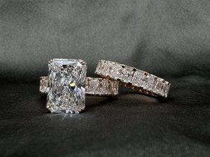 Anillo de Diamantes de Oro Rosa de 14k de Lujo, Joyería Fina Clásica para Propuesta de Matrimonio, Regalo de Aniversario y Ocasiones Especiales - Product Image 2