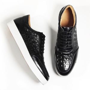 Chaussures de skate décontractées tendance à lacets grande taille pour jeunes, en cuir de vache véritable, plates, pour hommes - Product Image 3
