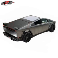 Kit de carrosserie MSY Style en fibre de carbone sèche pour Tesla Cybertruck : Lame avant, diffuseur arrière, jupes latérales et aileron arrière pour un look agressif