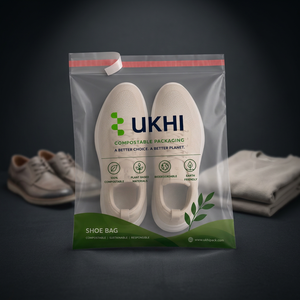 Biodegradable <b>Compostable</b> PBAT PLA Cornstarch Shoes Packaging <b>Bags</b> For Packaging And Gifting Purpose With 30 Microns - Product Image 3