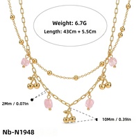 Kalung Baja Anti Karat Motif Bunga Bintang untuk Wanita, Rantai 18K Berhiaskan Zirkon yang Modis