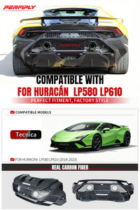 Kit carrosserie Perfiply, mise à niveau style Tecnica, pare-chocs arrière en fibre de carbone sèche pour <span class=keywords><strong>Lamborghini</strong></span> Huracan LP580 LP610, diffuseur arrière de voiture - Product Image 2