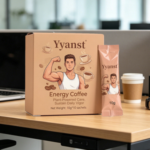 Café Energético Natural a Base de Plantas para Hombres, 10g*10 Sobres Individuales, Caja de Cartón Kraft, para la Energía Diaria y el Bienestar Masculino, OEM - Product Image 4