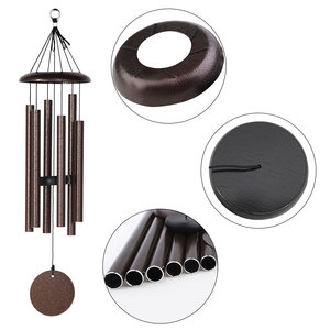 Campanas de viento grandes de aluminio con trampas de viento de madera para uso en exteriores, adecuadas para decoración de patios y ambiente Zen al aire libre - Product Image 6