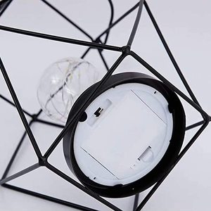 Modernes Design Schwarz Matt Fertig Metall käfig Schmiedeeisen LED Dekorative Tisch lampe Batterie betriebenes Nachtlicht für Wohnzimmer - Product Image 6