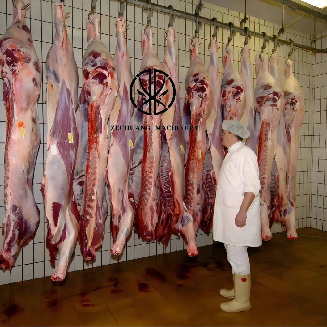 Internat ionaler Halal Food Stand Schlachthaus Rinder Schaf Häutung maschine Kuh Ziege Schlachthof Pflanze Komplette Schlachtung