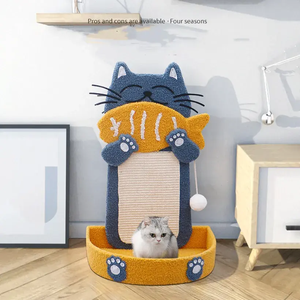 Nachhaltiges Katzen kratz brett Cartoon Holz Papier bett für <span class=keywords><strong>Cat</strong></span> Scratcher Board Verpackter Karton Katzen bäume & Scratcher - Product Image 2