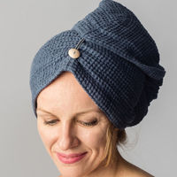 YSD – serviette de séchage en lin pour cheveux, Turban tendance